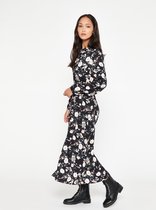 LOLALIZA Maxi jurk met bloemenprint - Zwart - Maat 46