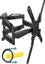 Invision® TV Beugel X-design met dubbele arm | Geschikt voor 26-55 Inch tot 40 kg | Draai- en kantelbaar | Muurbeugel steun ophang arm | Geschikt voor elk merk | Grote draaihoek | Monitor sta