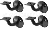 Leuninghouder zwart 65mm - Opschroef - Hol zadel  Hermeta - 3500-70 - 4 stuks