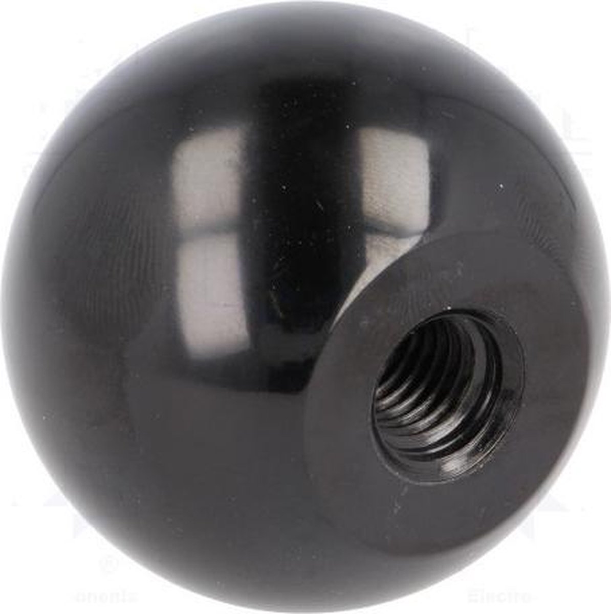 Kogelknop Ø 40mm - M10 15mm - DIN 319 - Zwart glans