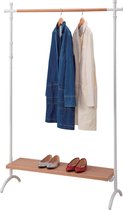 Kledingrek met Plank (B74,3cm) - Wit en Eik
