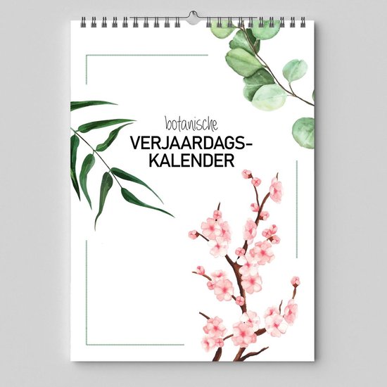 Luxe verjaardagskalender botanisch - geen jaartal - wandkalender natuur - kalender DutchDesign - DutchDesign