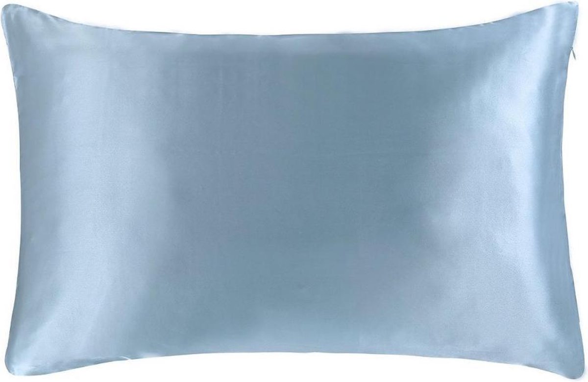 YOSMO - Zijden kussensloop - kleur lichtblauw - 66 cm x 51 cm - 100% Zijden - Moerbei