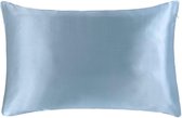 YOSMO - Zijden kussensloop - kleur lichtblauw - 66 cm x 51 cm - 100% Zijden - Moerbei - Premium Silk Pillowcase