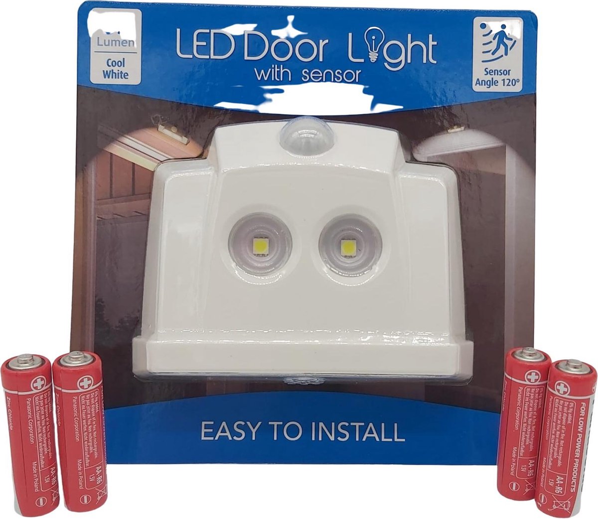 LED lamp met bewegingssensor inclusief batterijen - Buitendeur  verlichting-... | bol