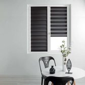 Livetti | Zebra Rolgordijn - Duo Rolgordijn - Roller Blind | Dag/Nacht Rolgordijn | 90x180 | Black | Polyester | 1950025