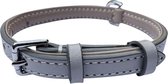 Brute Strength - Luxe leren halsband hond - Licht grijs - S - (26 - 33 cm) x 1,5cm