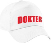 Dokter verkleed pet wit voor dames en heren - dokter baseball cap - carnaval verkleedaccessoire voor kostuum