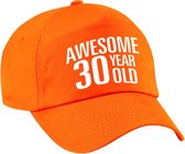 Awesome 30 year old verjaardag pet / cap oranje voor dames en heren - baseball cap - verjaardags cadeau - petten / caps