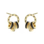 Boucles d'oreilles Bagues - S925 argent avec or 18 carats