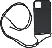 iPhone 11 Backcase silicone met koord zwart