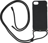 iPhone 7 / 8 / SE 2020 Backcase silicone met koord zwart
