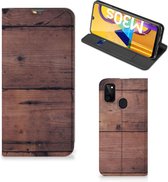 Hoesje Geschikt voor Samsung Galaxy M21 Leuk Case Old Wood