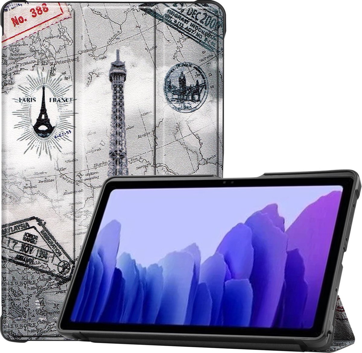 Tablet Hoes geschikt voor Samsung Galaxy Tab A7 (2020) - Book Case met TPU cover - Eiffeltoren