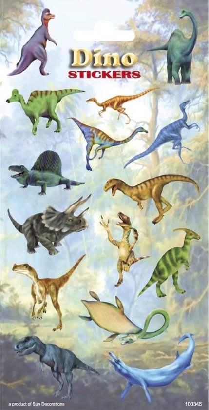 Stickervel dinosaurus kinder stickertjes