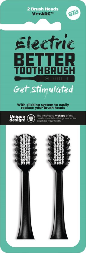 Opzetborstels Premium voor Electric Better Tootbrush - 2 stuks - zwart