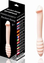 Power escorts - Rocket Dong - 20,4 cm - dia 3 cm - Flesh - BR140 - Double dildo - Extreme Flexible - Ideal for starters