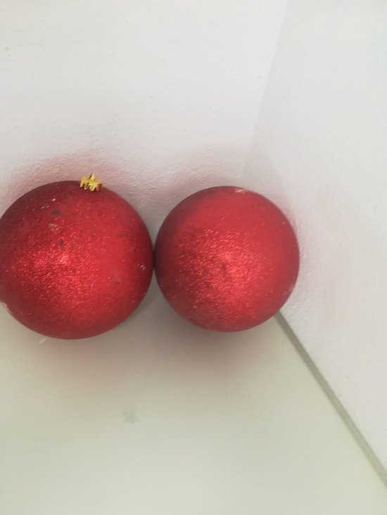 Kerstballen groot diameter 25 cm rood