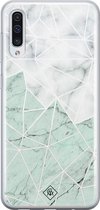 Samsung A70 hoesje siliconen - Marmer mint mix | Samsung Galaxy A70 case | mint | TPU backcover transparant