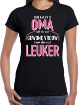 Deze kanjer is oma maar dan veel leuker cadeau t-shirt zwart voor dames - verjaardag kado shirt XL