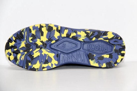 Piedro schoenen model-sport blauw gele accenten - maat 38 | bol.com