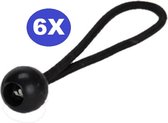 6 x Spanelastieken Bungee Ball 6 mm lengte 18 cm zwart