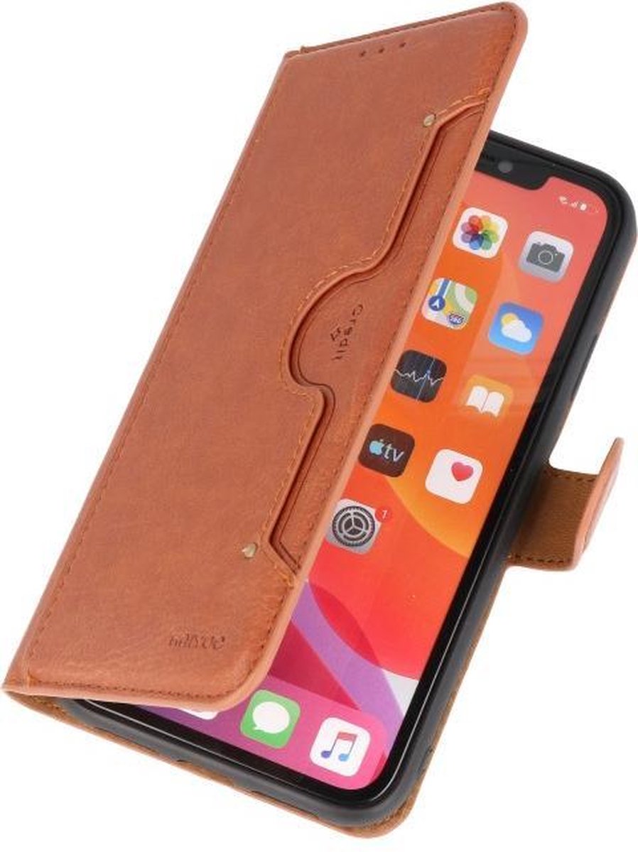 Luxe Portemonnee Hoesje voor iPhone 11 Pro Bruin