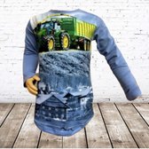 S&C Jongens shirt tractor JD blauw kieper - 86/92