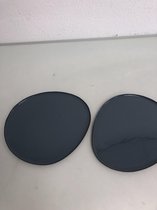 Donker grijs kleruige bordjes (set van 2)