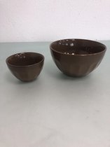 Bruin kleurige kommen (set van 2)