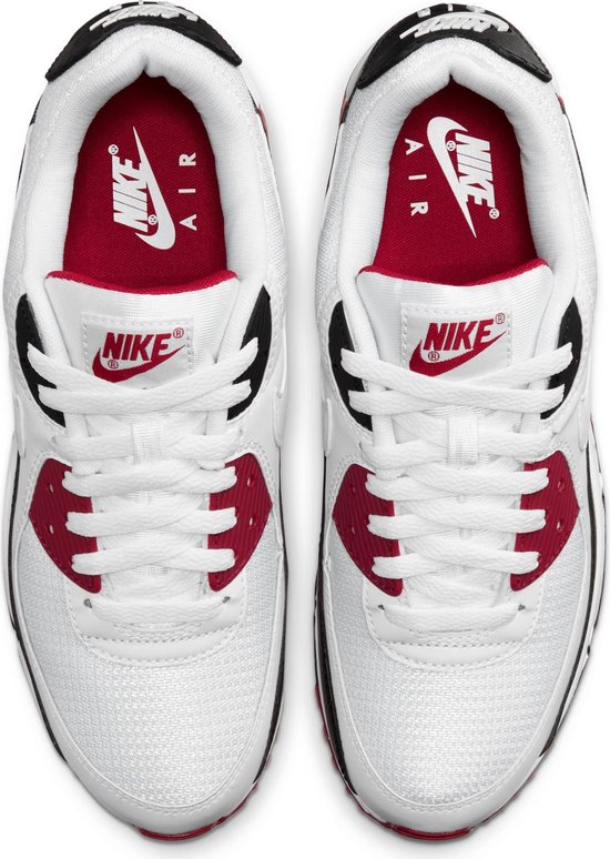Nike Air Max 90 Heren Sneakers - White/White-New Maroon-Black - Maat 40 - Nike