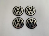 Set van 4 Volkswagen naafdopstickers - embleem - 50mm - zwart