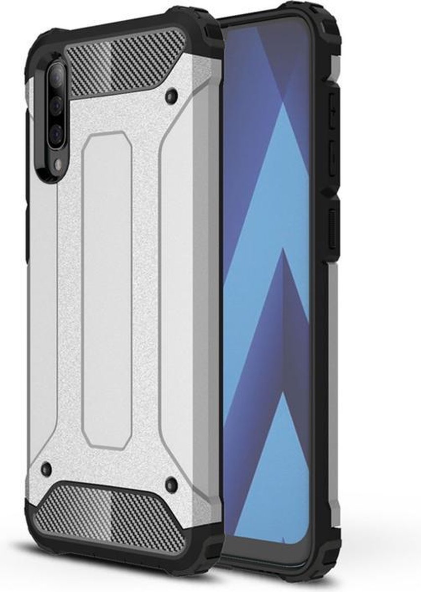 Armor-Case Bescherm-Cover Hoes voor Galaxy A70 - A70S Zilver