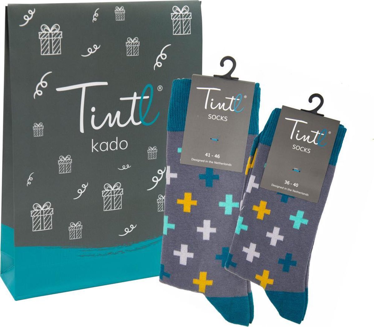 Tintl socks geschenkset unisex sokken | Twinning - Cross (maat 36-40 & 41-46)