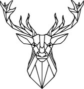Geometrisch Hert - Cerf Géométrique ---  Cadeau Stijl Deer Forest Bos Natuur Fauna Lente Herfst Winter Living Bureau Slaapkamer Decoratie Uniek Gewei Lijnen Kunstwerk Home Warm Str