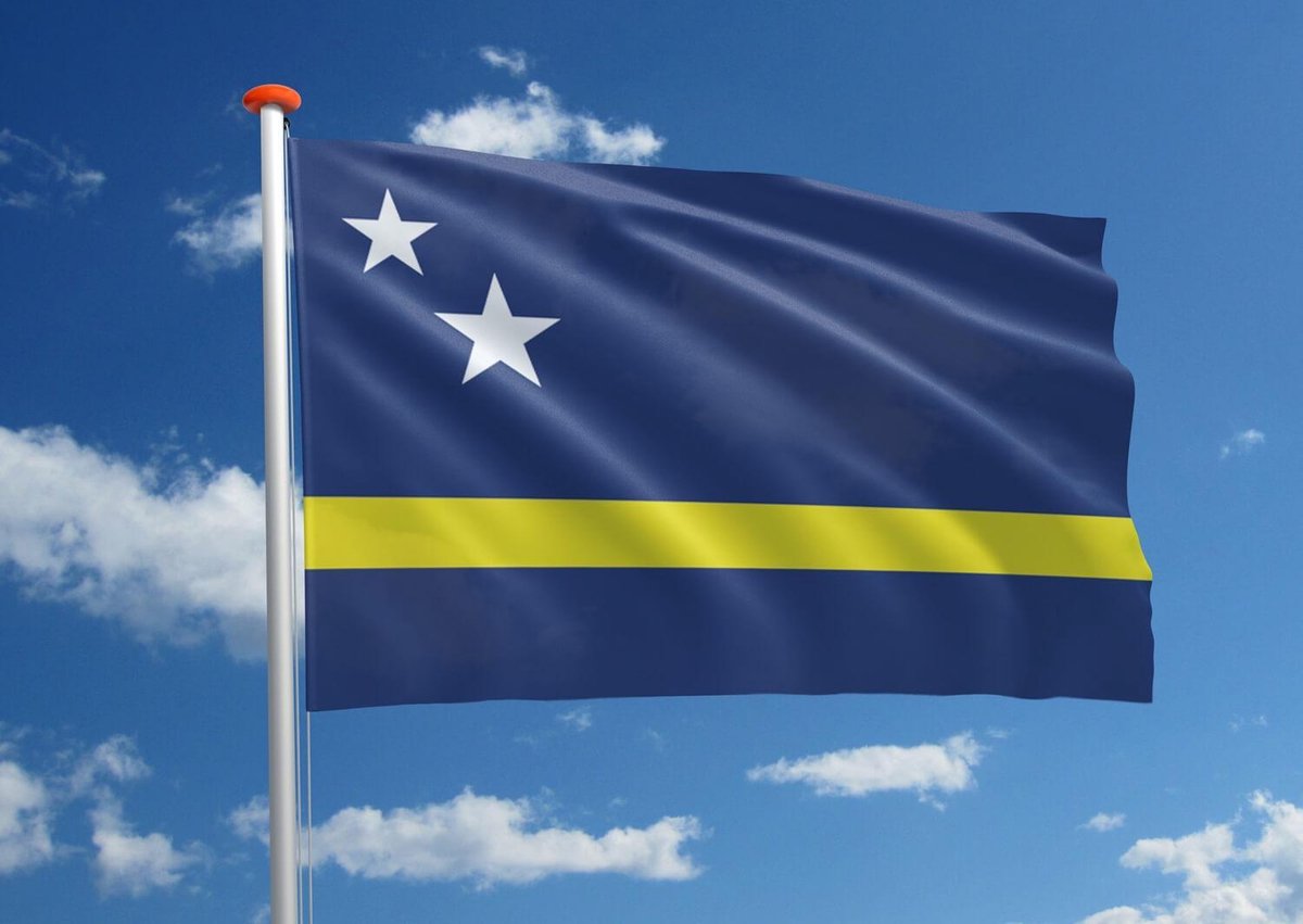 Curacao Vlag Grote Curacaose Antilliaanse Antillen Flag Vlaggenmast Vlag Van...