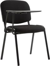 CLP Ken Bezoekersstoel - Met klaptafel - Stof zwart