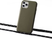 Duurzaam hoesje groen Apple iPhone X / XS  met koord black with golden stripes