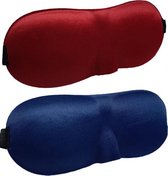 3D Slaapmaskers Donker Blauw & Rood - Thuis - Slaapmasker - Verduisterend - Onderweg - Vliegtuig - Festival - Slaapcomfort - oDaani