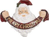 Decoratie kerstman | 35*17*29 cm | Rood | Kunststof | Kerstman | Merry Christmas | Clayre & Eef | 6PR2998