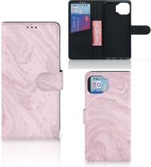 GSM Hoesje Motorola Moto G 5G Plus Flip Case Marble Pink
