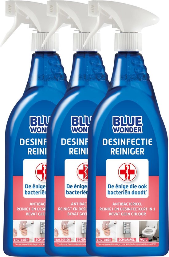 Blue Wonder Desinfectie reiniger spray 3 x 750 ml