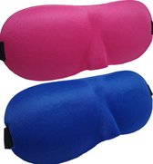 3D Slaapmaskers Blauw & Roze - Thuis – Slaapmasker - Verduisterend - Onderweg - Vliegtuig - Festival - Slaapcomfort - oDaani