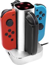 Thredo oplaadstation accessoires voor Nintendo Switch controller - Zilver