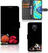 GSM Hoesje Xiaomi Redmi Note 9 Pro | Note 9S Bookcover Ontwerpen Voetbal, Tennis, Boxing… Sports