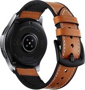Smartwatch bandje - Geschikt voor Samsung Galaxy Watch 3 45mm, Gear S3, Huawei Watch GT 2 46mm, Garmin Vivoactive 4, 22mm horlogebandje - PU leer - Fungus - Bruin