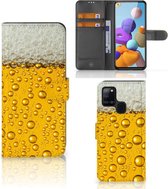 Telefoonhoesje Samsung Galaxy A21s Flip Cover Valentijn Cadeautje hem Bier
