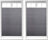 relaxdays 2 x store plissé - store plissé gris clair sans perçage - pliable 90x130