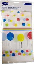 Tafelkleed met stippen en ballonnen pvc 118x180 cm