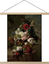Poster met hanger Stilleven met bloemen - Hermanus Uppink - 50x70 cm